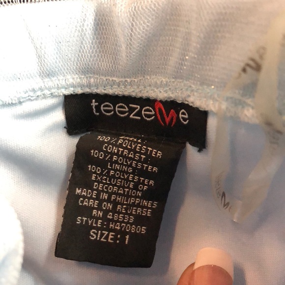 Beautiful size 1 two tone blue sparkly dress - Picture 5 of 7